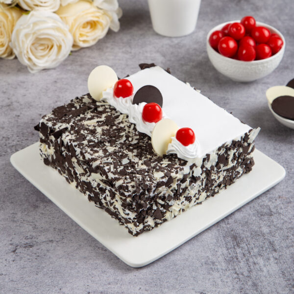 black and white forest cake